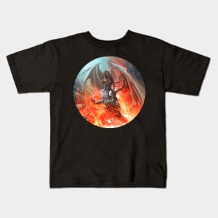 Awesome Heavy Metal Fantasy Screaming Fire Dragon Kids T-Shirt